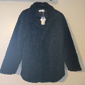 DHGate Mens Unisex Black Sherpa Coat - Button Up + FREE BEAUTY GIFT ✨️